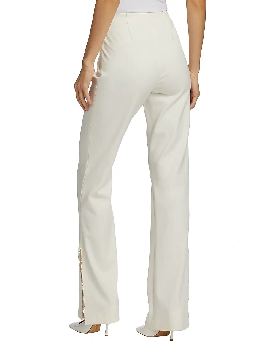 Alice + Olivia Women's Lara Split-Hem Flared Pants - Ecru | Thumbnail 5 Alice + Olivia Women's Lara Split-Hem Flared Pants - Ecru | Thumbnail 5