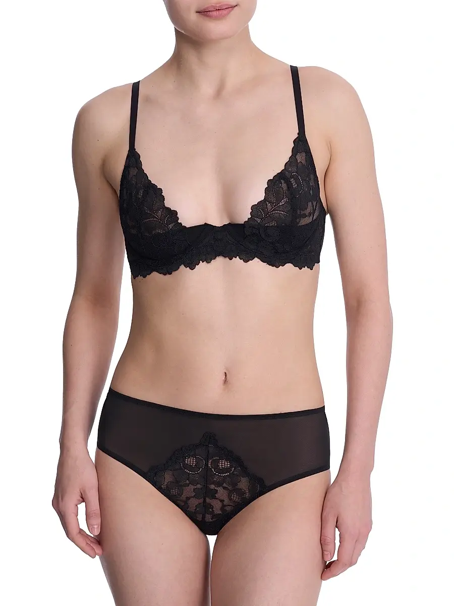 Natori Women's Peony Lace Plunge Unlined Underwire Bra - Dk Raspberry | Thumbnail 5