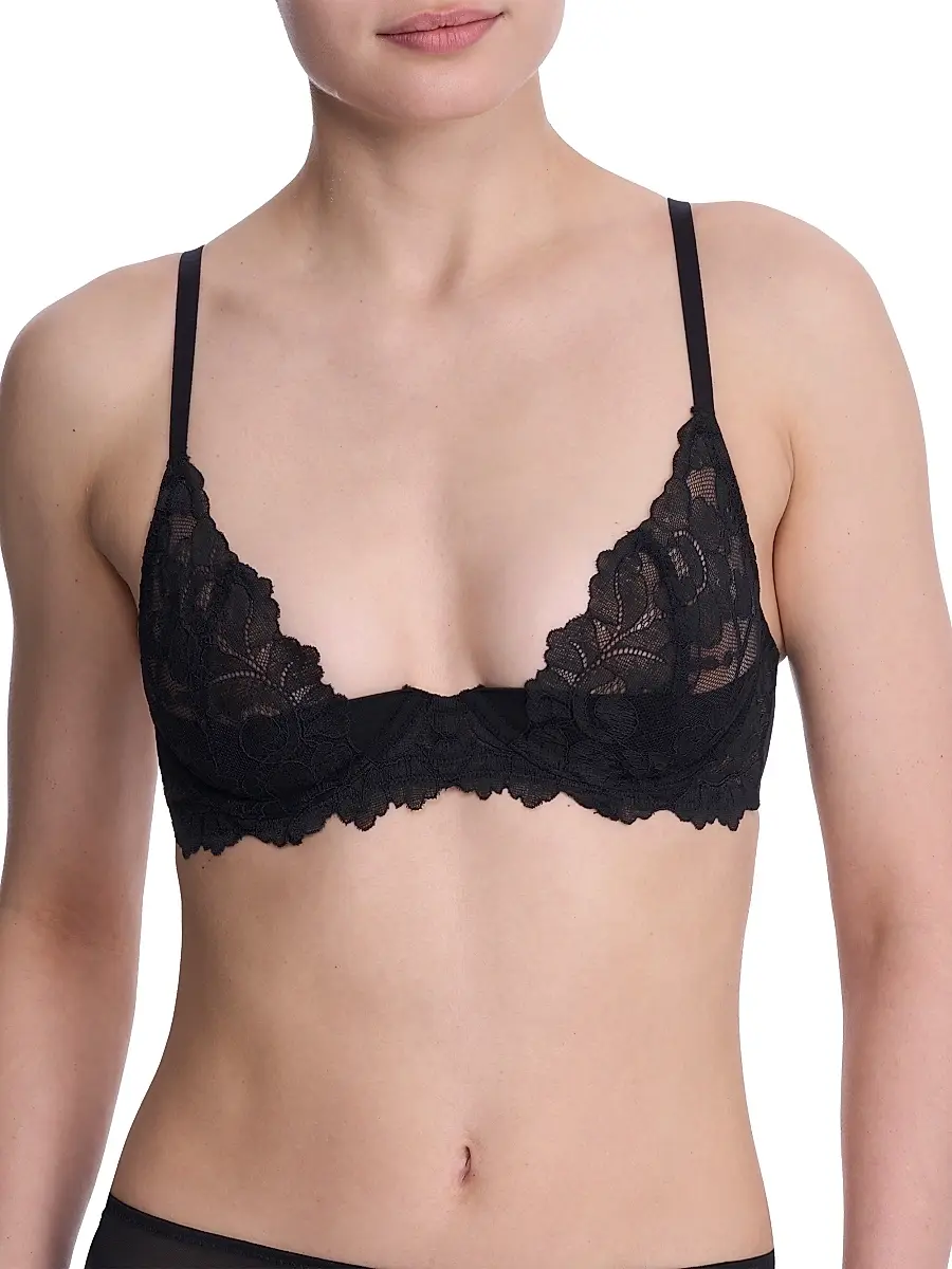 Natori Women's Peony Lace Plunge Unlined Underwire Bra - Dk Raspberry | Image 1 Natori Women's Peony Lace Plunge Unlined Underwire Bra - Dk Raspberry | Image 1