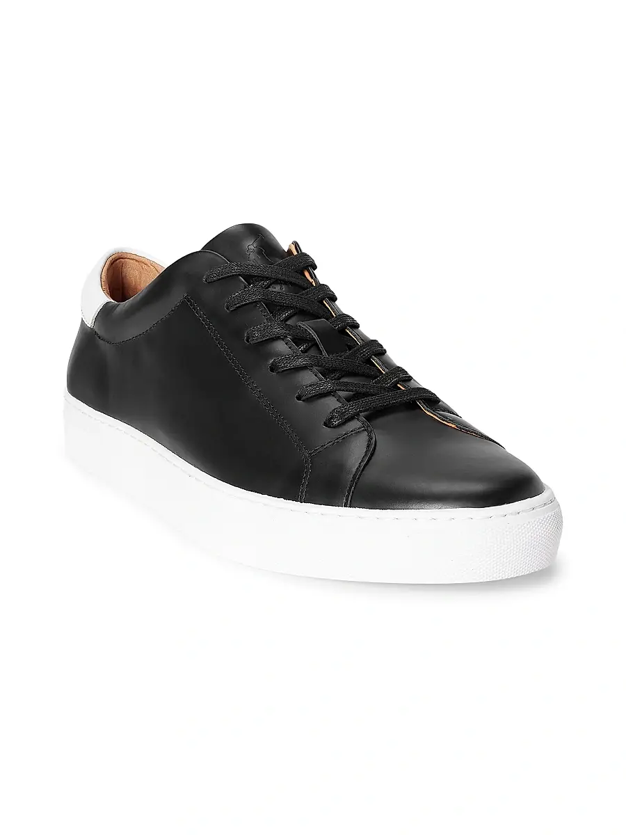 Polo Ralph Lauren Men's Jermain II Leather Low-Top Sneakers | Thumbnail 2 Polo Ralph Lauren Men's Jermain II Leather Low-Top Sneakers | Thumbnail 2
