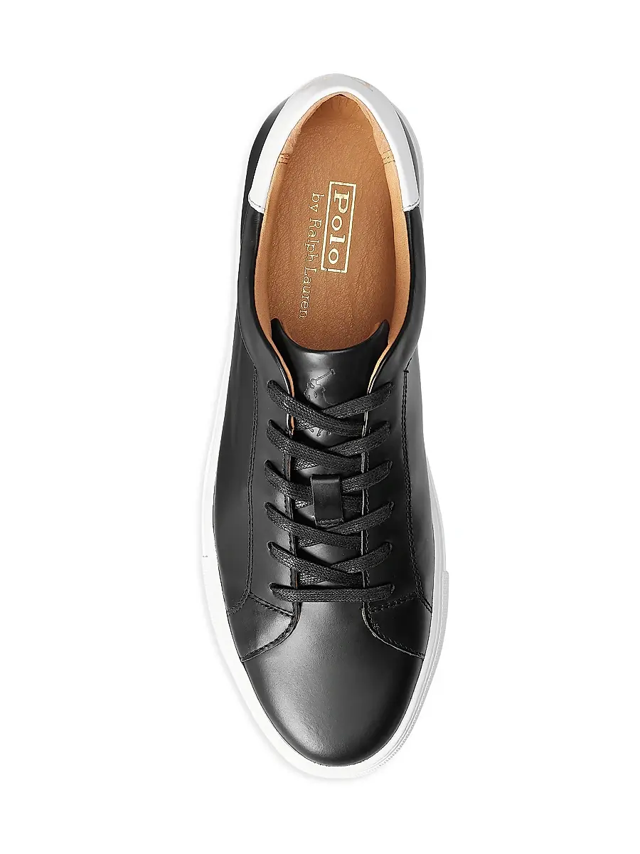 Polo Ralph Lauren Men's Jermain II Leather Low-Top Sneakers | Thumbnail 4 Polo Ralph Lauren Men's Jermain II Leather Low-Top Sneakers | Thumbnail 4