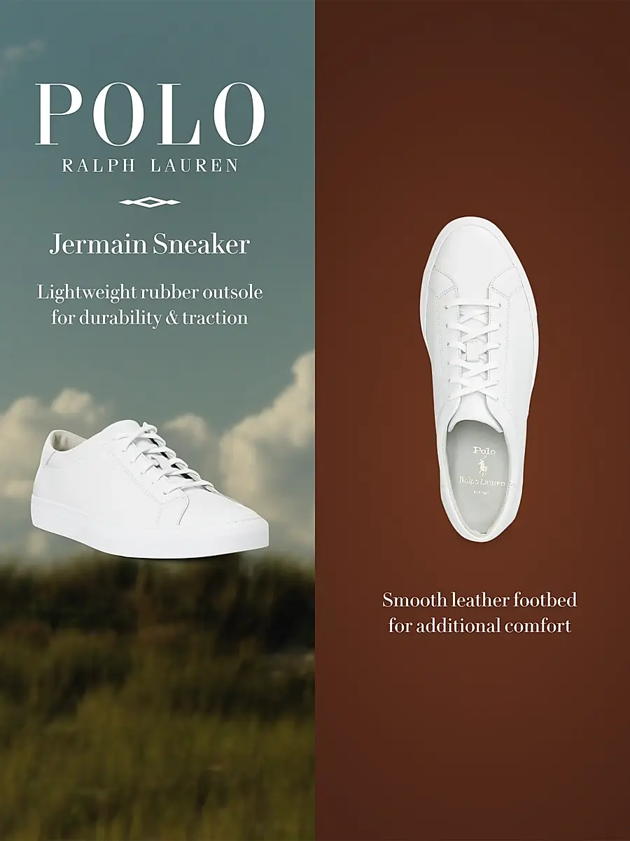 Polo Ralph Lauren Men's Jermain II Leather Low-Top Sneakers | Thumbnail 6 Polo Ralph Lauren Men's Jermain II Leather Low-Top Sneakers | Thumbnail 6