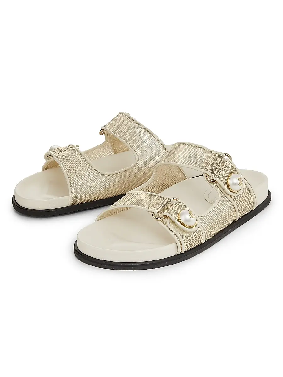 Jimmy Choo Women's Fayence Metallic Mesh Sandals - Champagne Latte | Thumbnail 2 Jimmy Choo Women's Fayence Metallic Mesh Sandals - Champagne Latte | Thumbnail 2