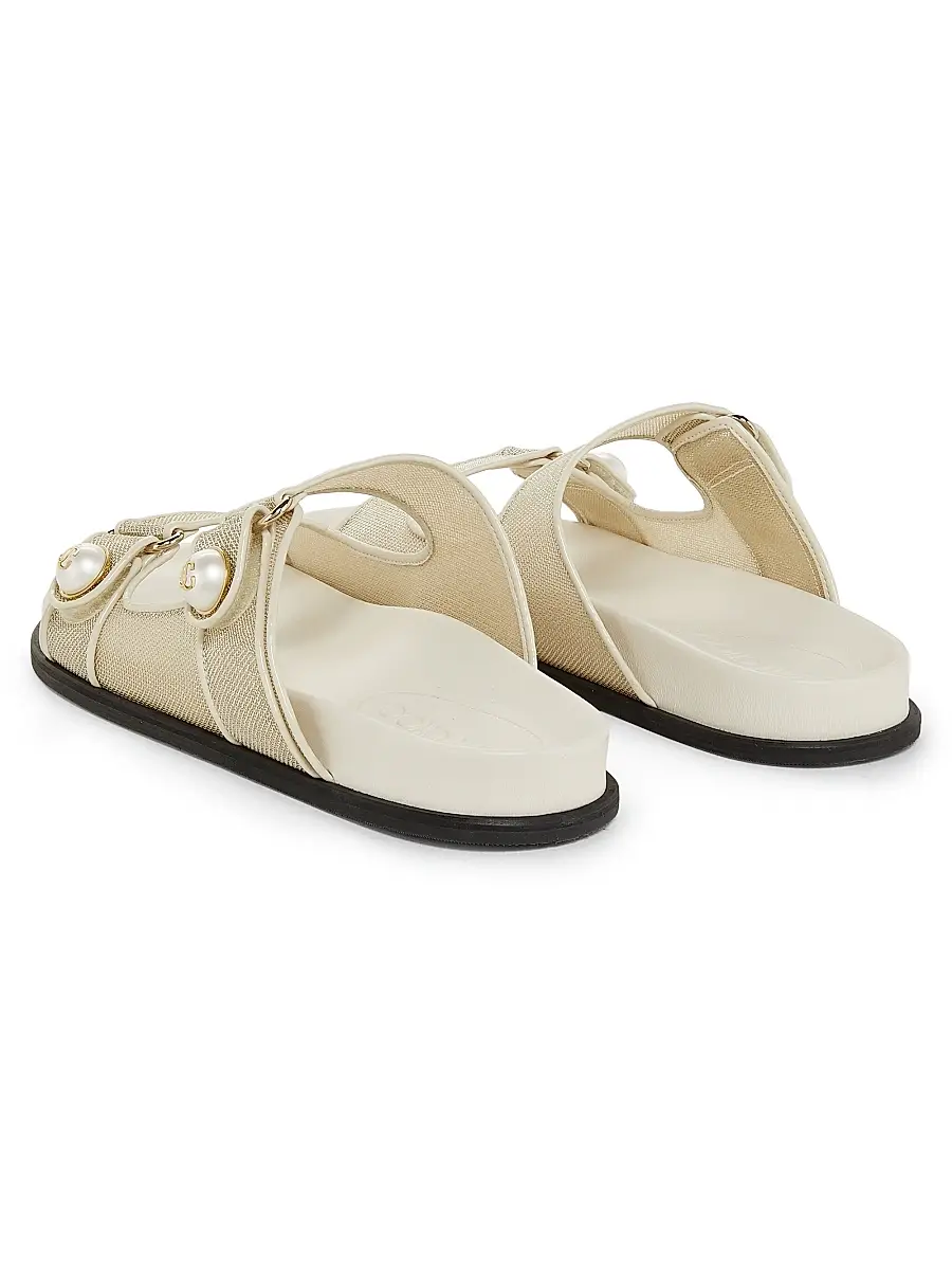 Jimmy Choo Women's Fayence Metallic Mesh Sandals - Champagne Latte | Thumbnail 3 Jimmy Choo Women's Fayence Metallic Mesh Sandals - Champagne Latte | Thumbnail 3
