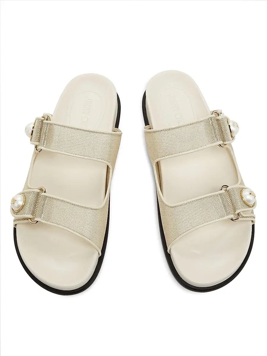 Jimmy Choo Women's Fayence Metallic Mesh Sandals - Champagne Latte | Thumbnail 4 Jimmy Choo Women's Fayence Metallic Mesh Sandals - Champagne Latte | Thumbnail 4
