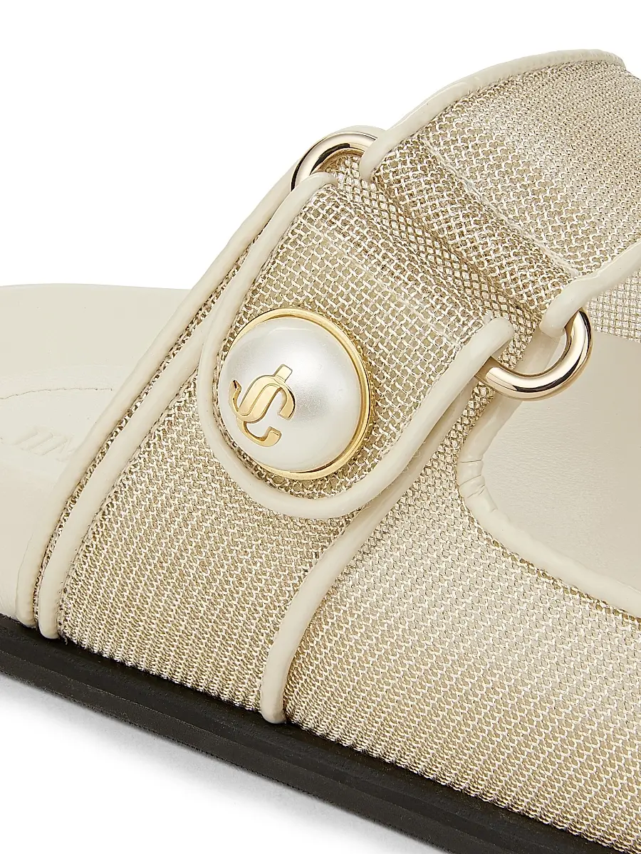 Jimmy Choo Women's Fayence Metallic Mesh Sandals - Champagne Latte | Thumbnail 5 Jimmy Choo Women's Fayence Metallic Mesh Sandals - Champagne Latte | Thumbnail 5
