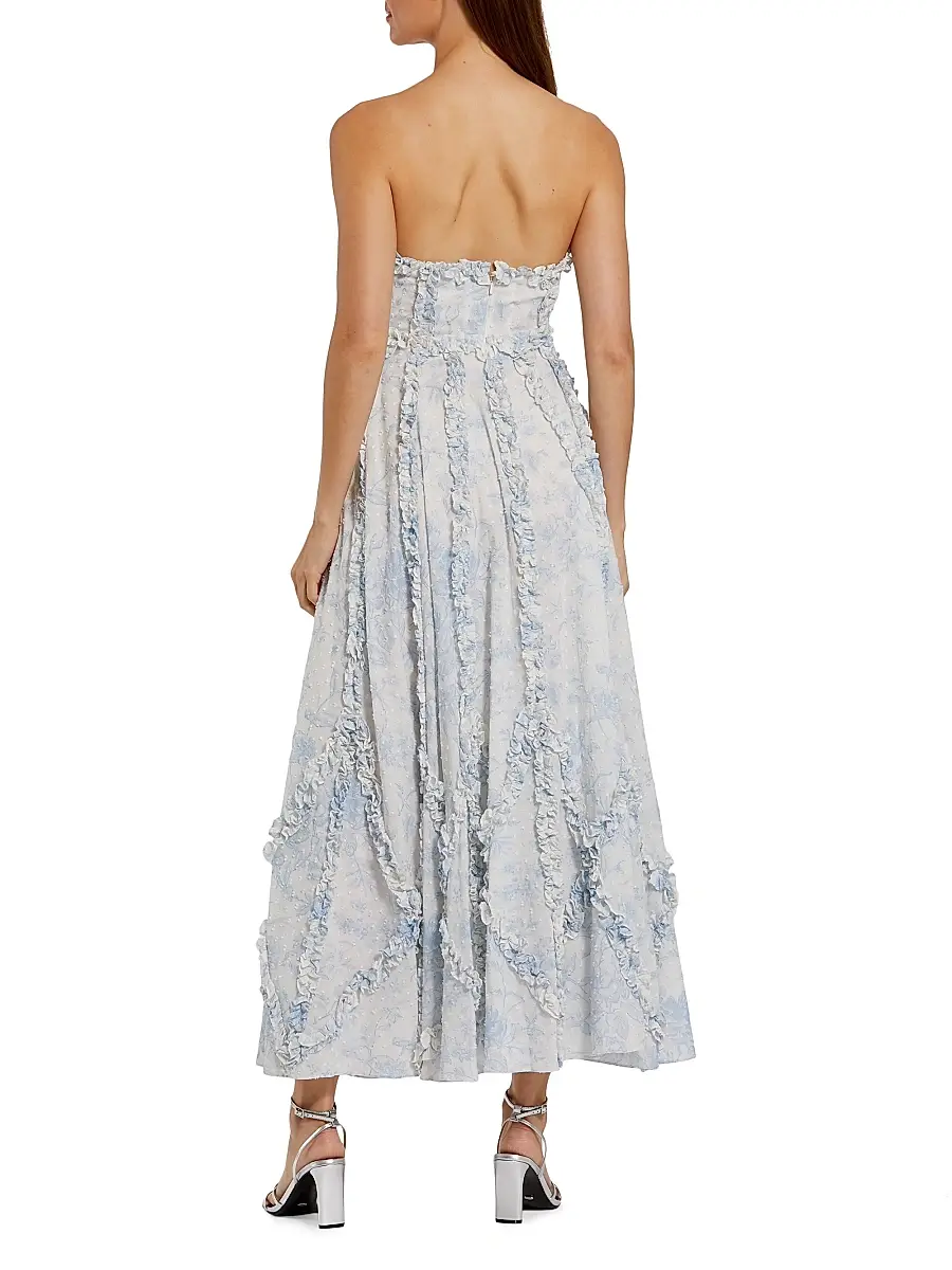 Mac Duggal Women's Cocktail Floral Cotton Strapless Gown | Thumbnail 2 Mac Duggal Women's Cocktail Floral Cotton Strapless Gown | Thumbnail 2