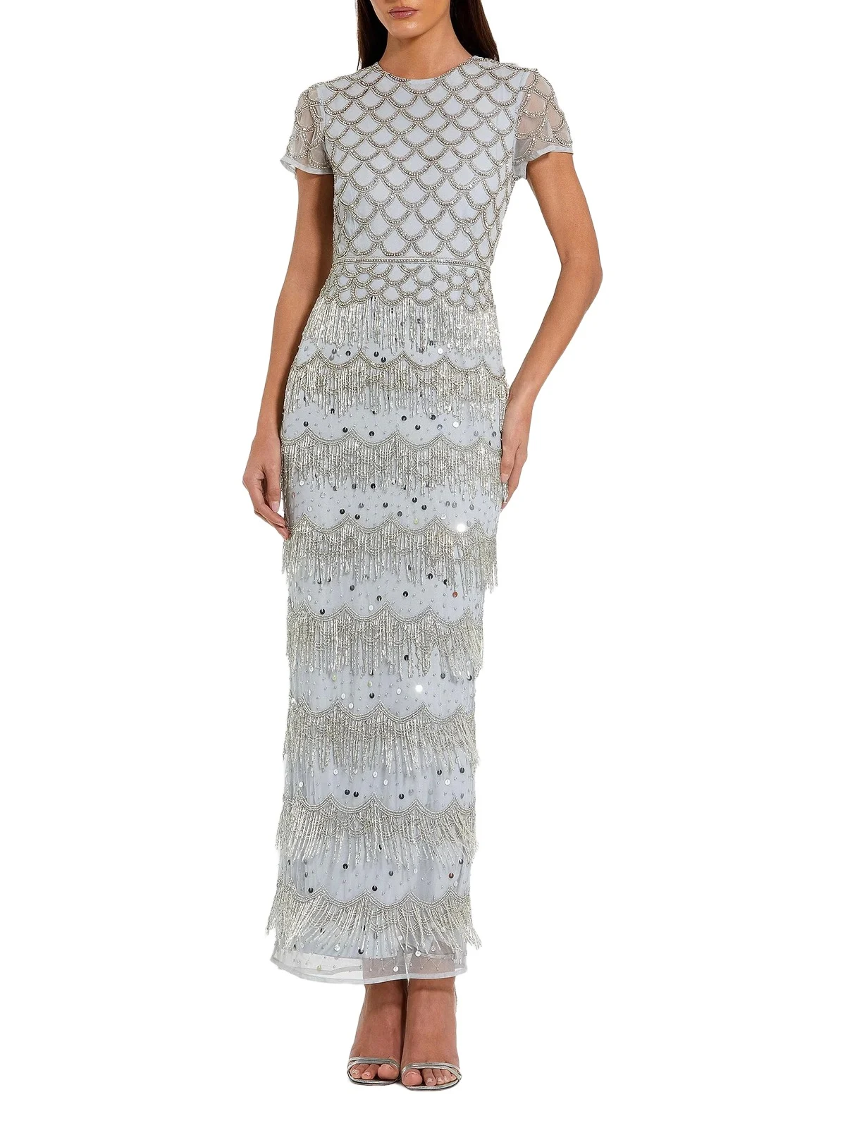 Women's Evening Beaded Cap-Sleeve Gown Women's Evening Beaded Cap-Sleeve Gown