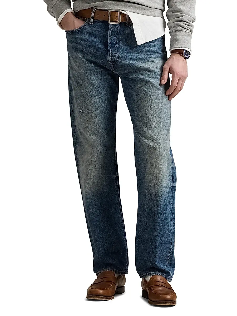 Polo Ralph Lauren Men's Heritage Distressed Straight Jeans | Thumbnail 3 Polo Ralph Lauren Men's Heritage Distressed Straight Jeans | Thumbnail 3