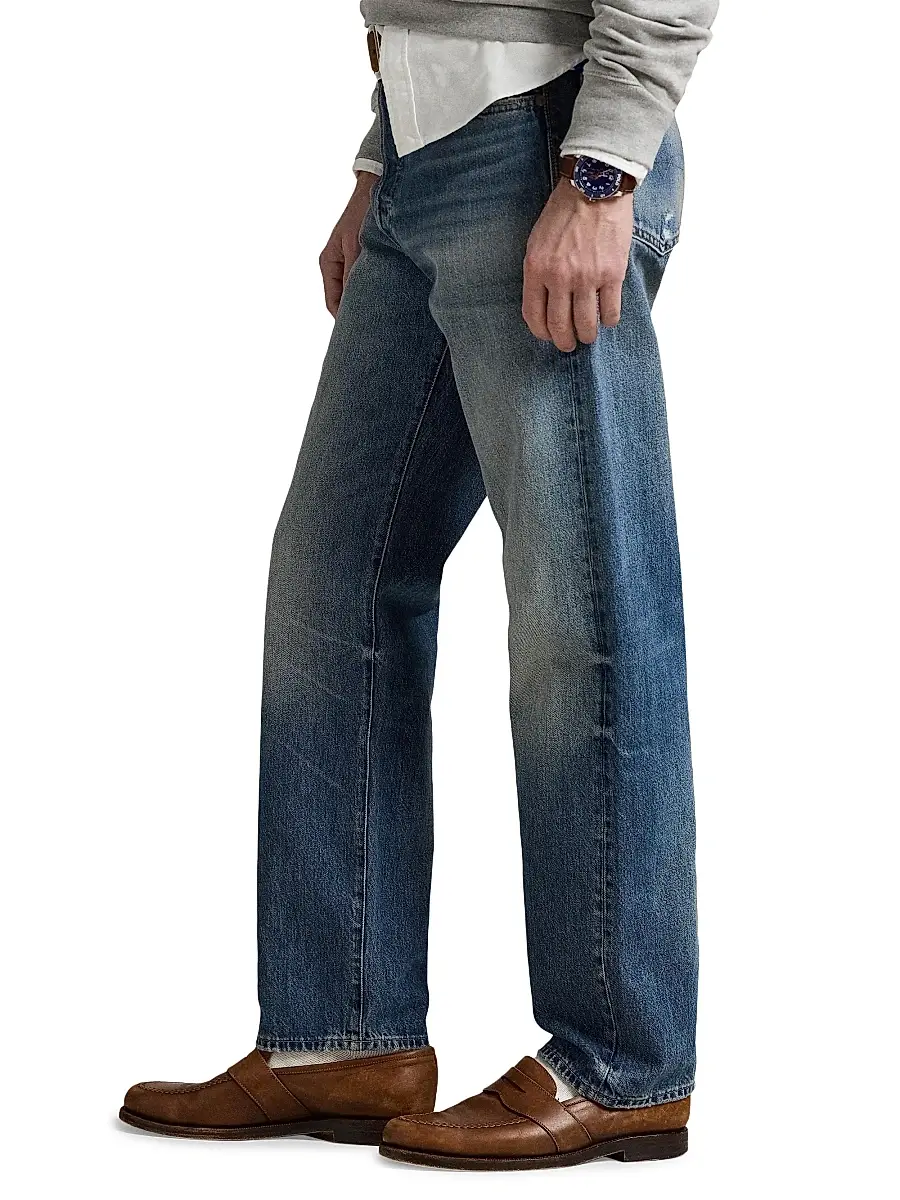 Polo Ralph Lauren Men's Heritage Distressed Straight Jeans | Thumbnail 4 Polo Ralph Lauren Men's Heritage Distressed Straight Jeans | Thumbnail 4