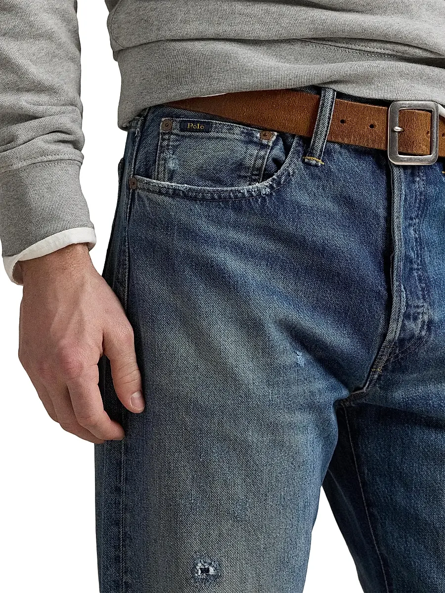 Polo Ralph Lauren Men's Heritage Distressed Straight Jeans | Thumbnail 6 Polo Ralph Lauren Men's Heritage Distressed Straight Jeans | Thumbnail 6