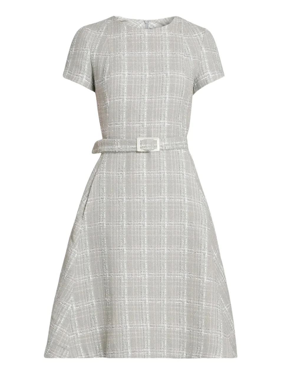 Women's Tweed Short-Sleeve A-Line Midi-Dress Women's Tweed Short-Sleeve A-Line Midi-Dress