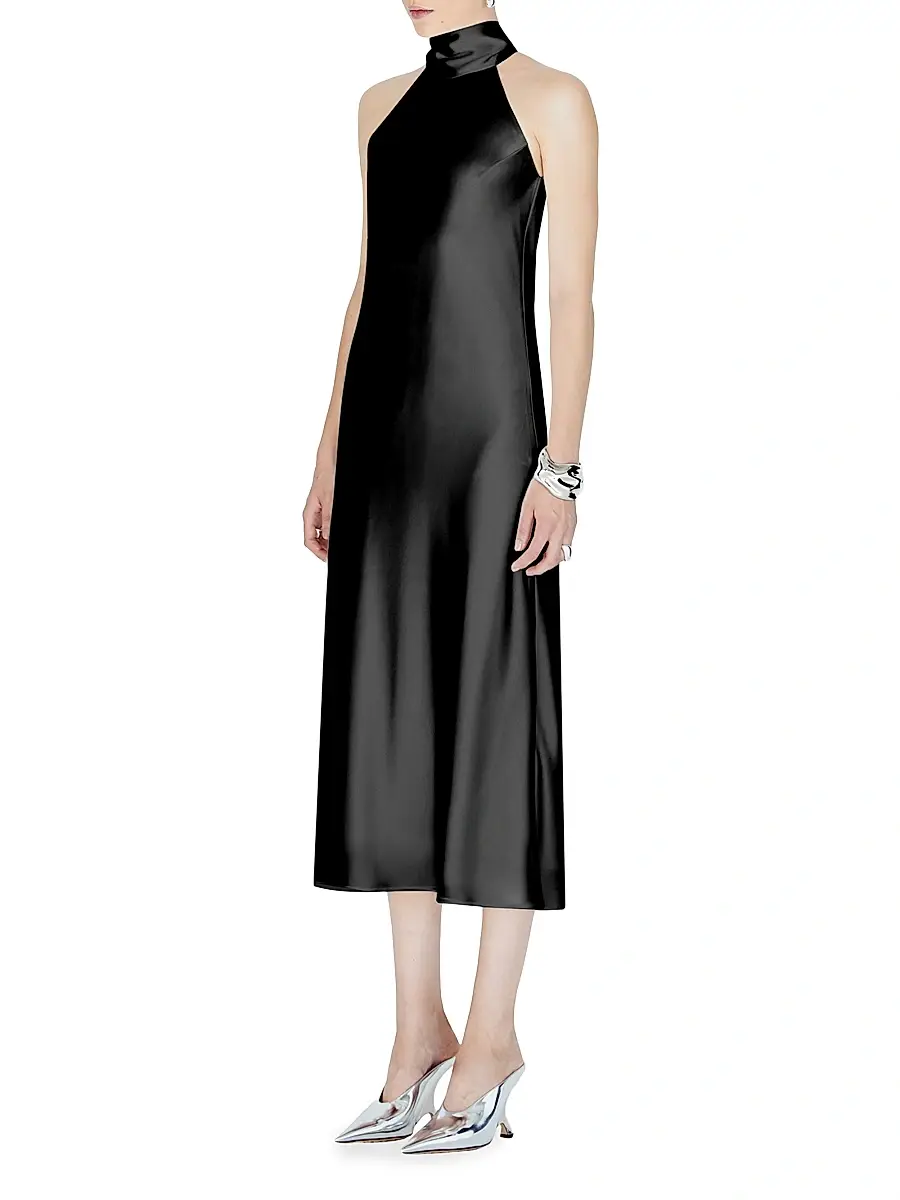 GALVAN LONDON Women's Sienna Satin Halter Midi-Dress | Thumbnail 2 GALVAN LONDON Women's Sienna Satin Halter Midi-Dress | Thumbnail 2