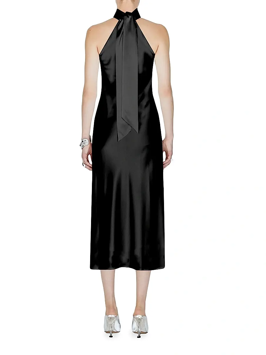 GALVAN LONDON Women's Sienna Satin Halter Midi-Dress | Thumbnail 3 GALVAN LONDON Women's Sienna Satin Halter Midi-Dress | Thumbnail 3