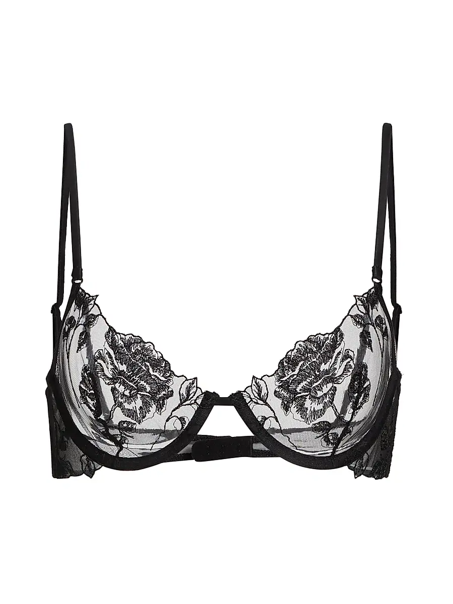 Kiki de Montparnasse Women's Dominique Lace Demi Bra - Black | Image 1 Kiki de Montparnasse Women's Dominique Lace Demi Bra - Black | Image 1
