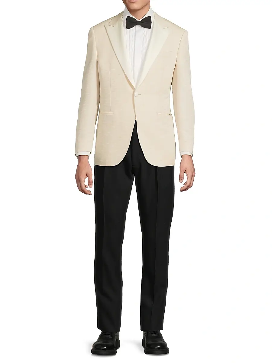 Canali Men's Textured Wool-Silk Dinner Jacket | Thumbnail 2 Canali Men's Textured Wool-Silk Dinner Jacket | Thumbnail 2