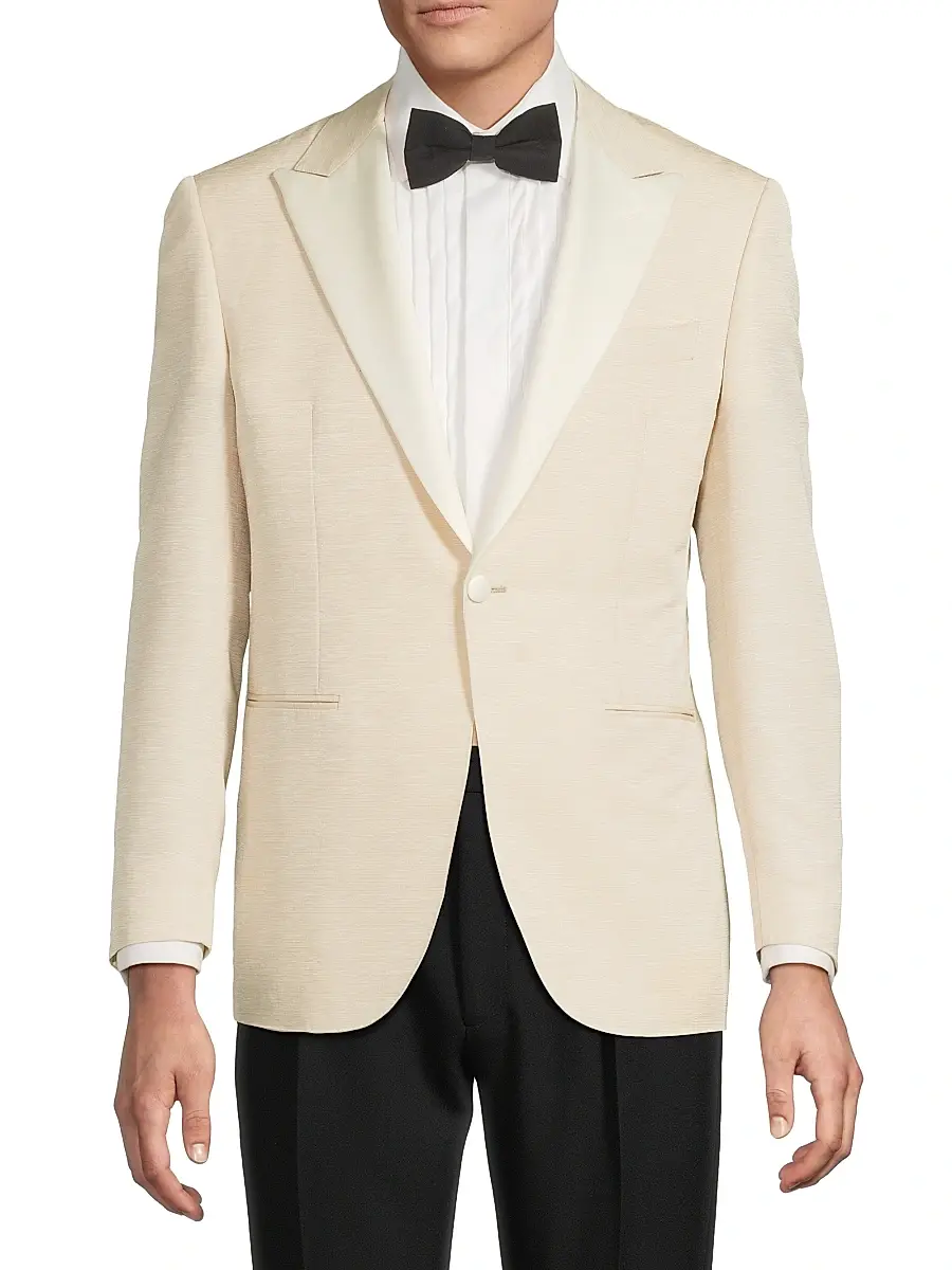 Canali Men's Textured Wool-Silk Dinner Jacket | Thumbnail 3 Canali Men's Textured Wool-Silk Dinner Jacket | Thumbnail 3