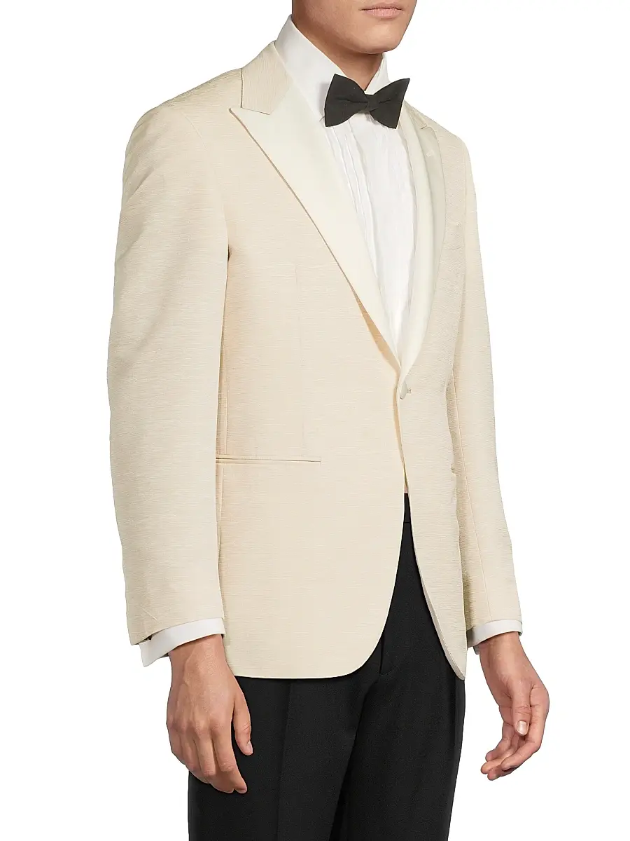 Canali Men's Textured Wool-Silk Dinner Jacket | Thumbnail 4 Canali Men's Textured Wool-Silk Dinner Jacket | Thumbnail 4