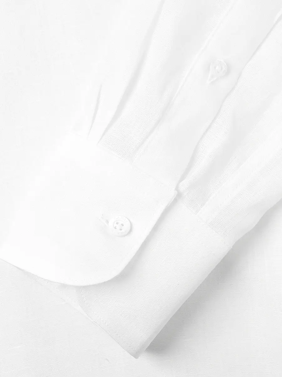 Canali Men's Regular Fit Linen Sport Shirt - White | Thumbnail 6 Canali Men's Regular Fit Linen Sport Shirt - White | Thumbnail 6