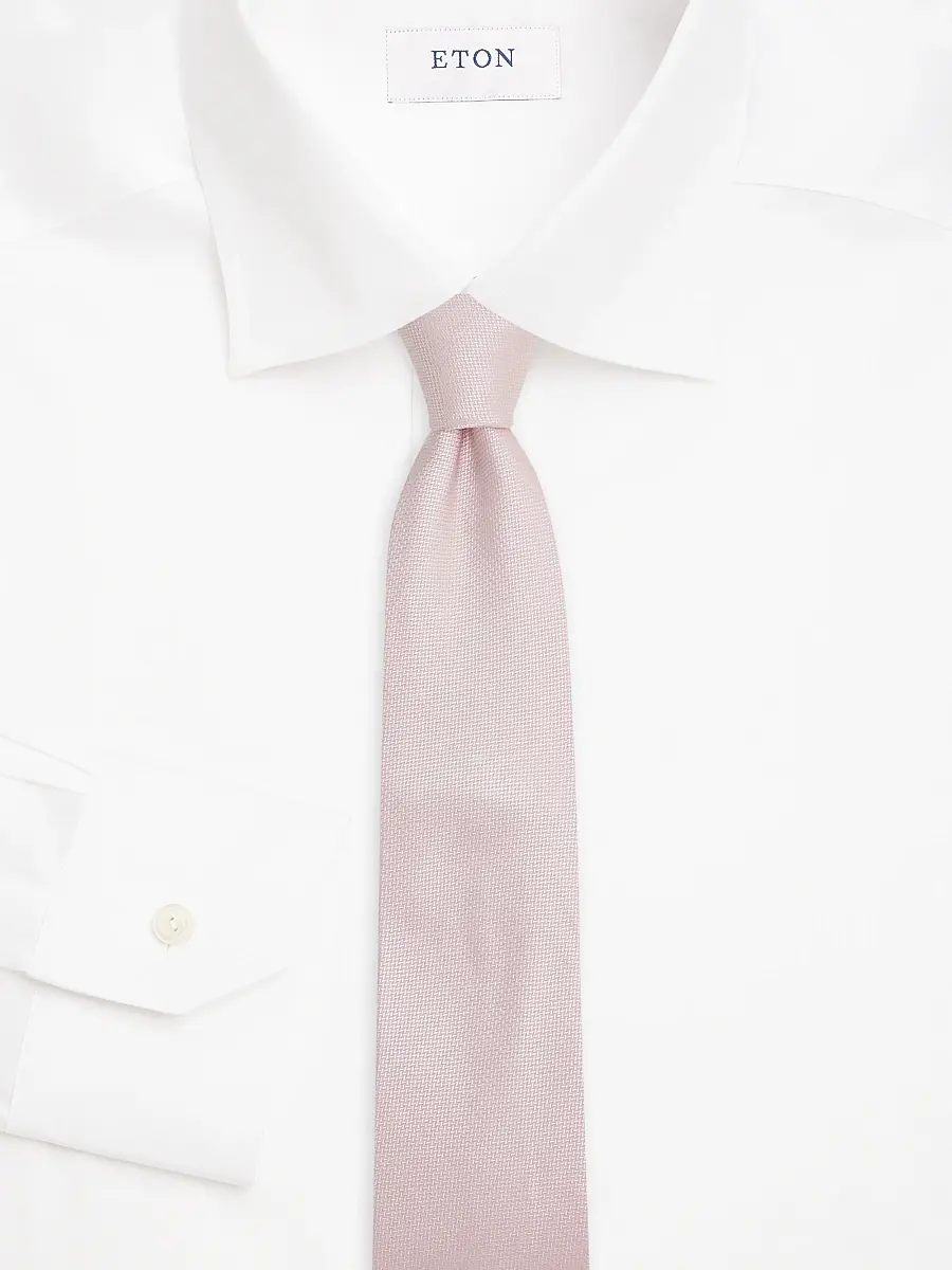 Eton Men's Herringbone Woven Silk Tie | Thumbnail 2
