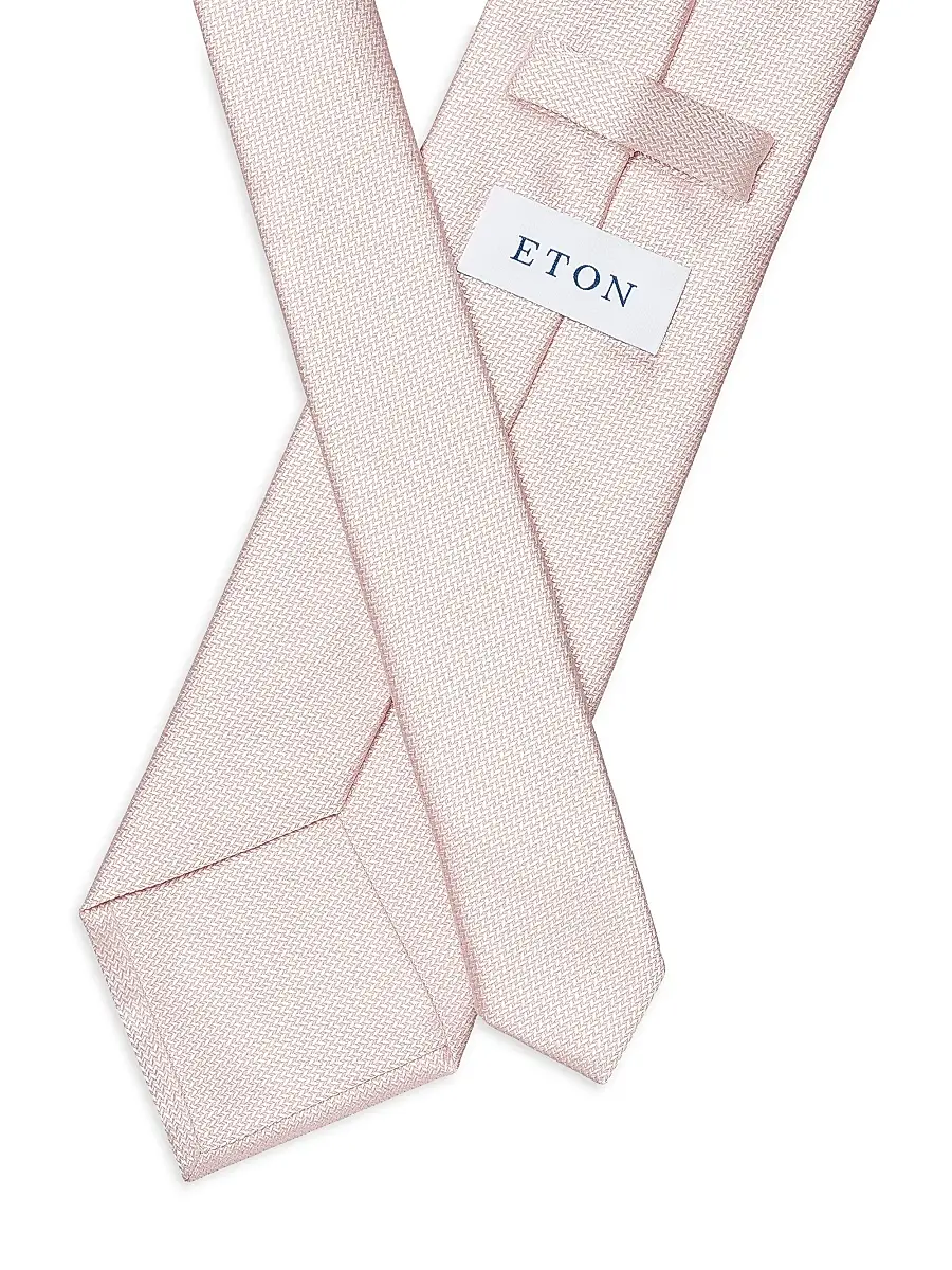 Eton Men's Herringbone Woven Silk Tie | Thumbnail 3