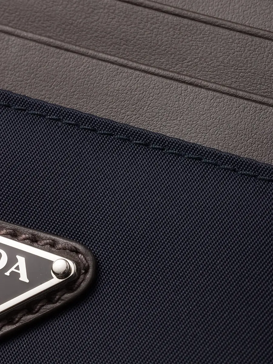Prada Men's Re-Nylon and Leather Card Holder - Blue | Thumbnail 3 Prada Men's Re-Nylon and Leather Card Holder - Blue | Thumbnail 3