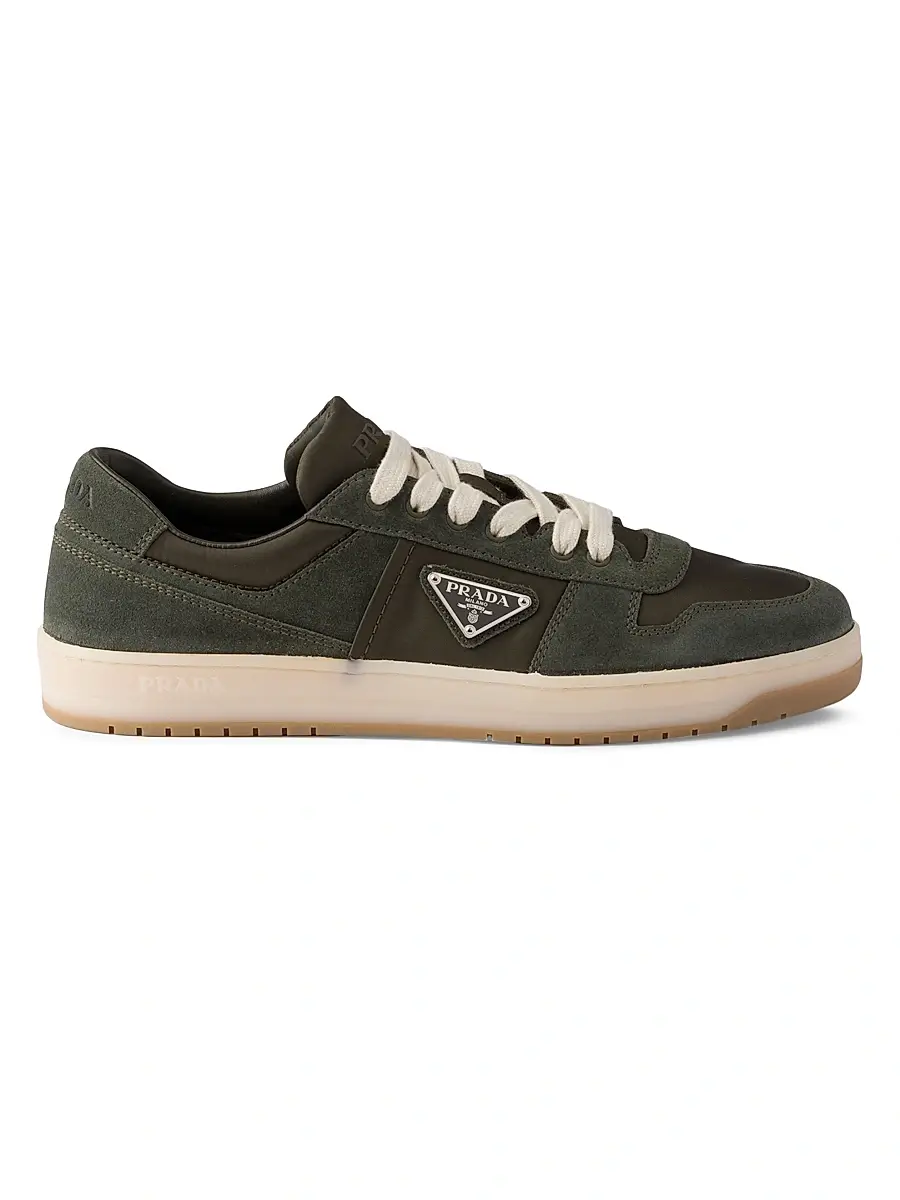 Prada Men's Downtown Re-Nylon and Suede Sneakers - Dark Green | Thumbnail 17