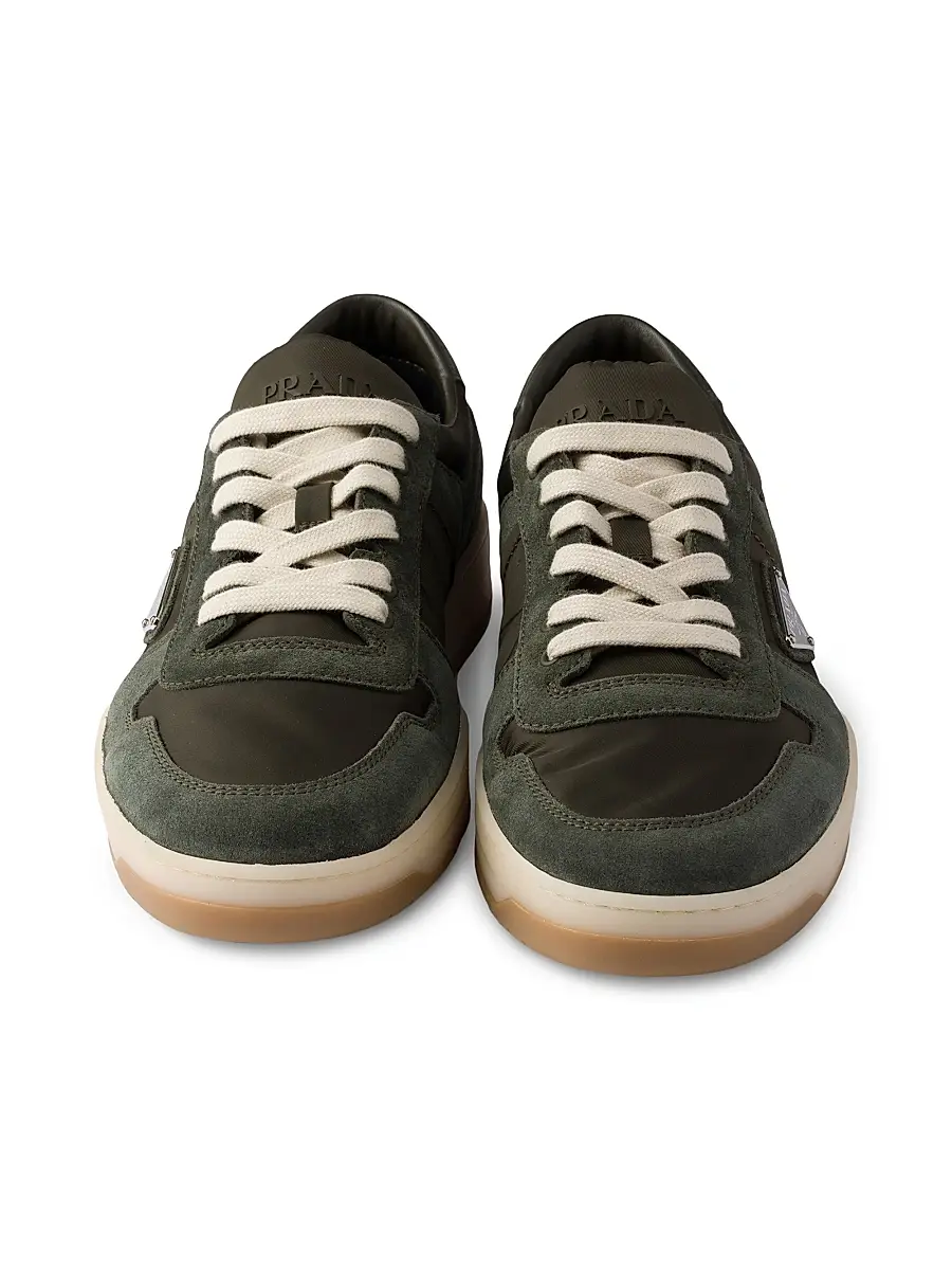 Prada Men's Downtown Re-Nylon and Suede Sneakers - Dark Green | Thumbnail 18