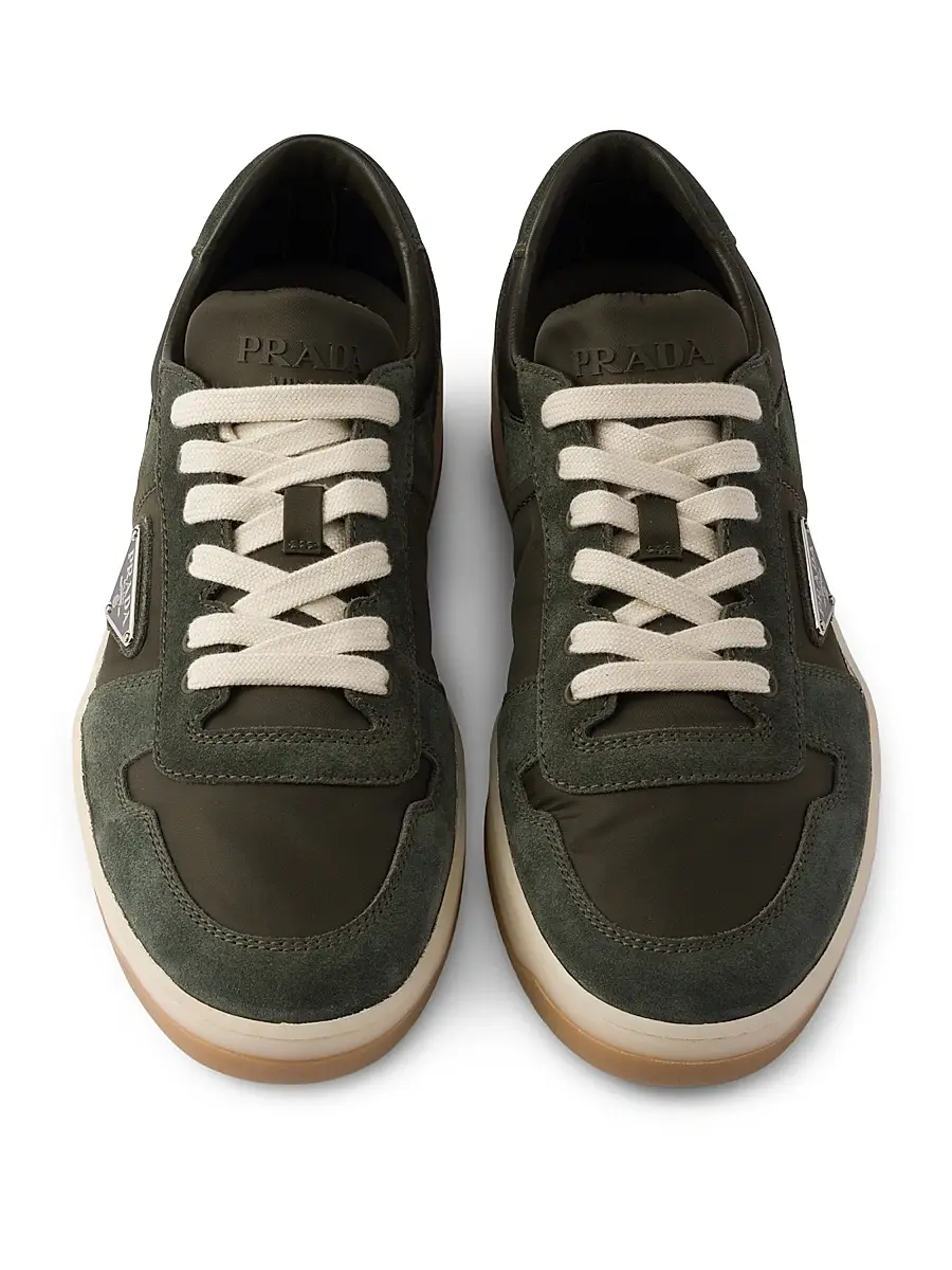 Prada Men's Downtown Re-Nylon and Suede Sneakers - Dark Green | Thumbnail 20