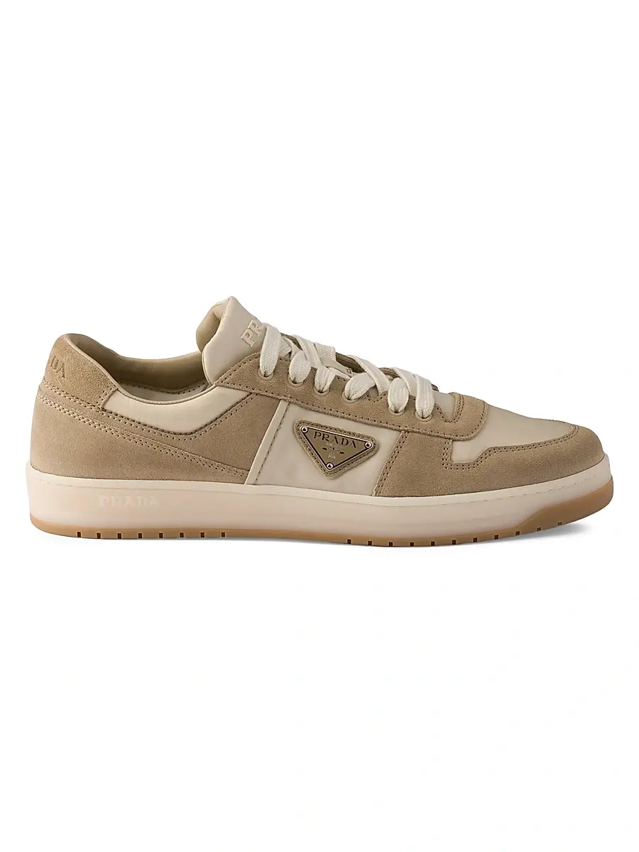 Prada Men's Downtown Re-Nylon and Suede Sneakers - Dark Green | Image 1 Prada Men's Downtown Re-Nylon and Suede Sneakers - Dark Green | Image 1