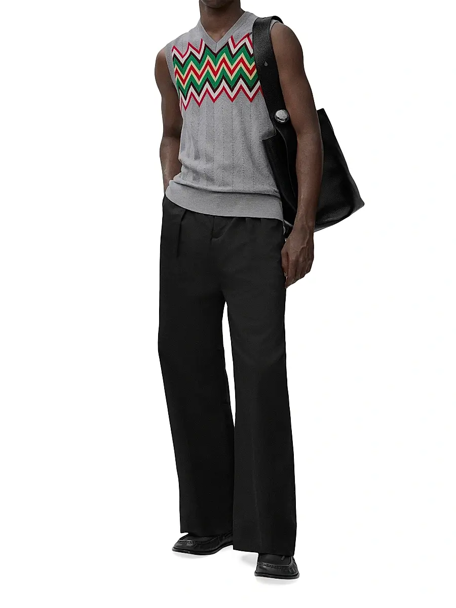 Loewe Men's Chevron Stretch Wool Sleeveless Sweater | Thumbnail 2 Loewe Men's Chevron Stretch Wool Sleeveless Sweater | Thumbnail 2