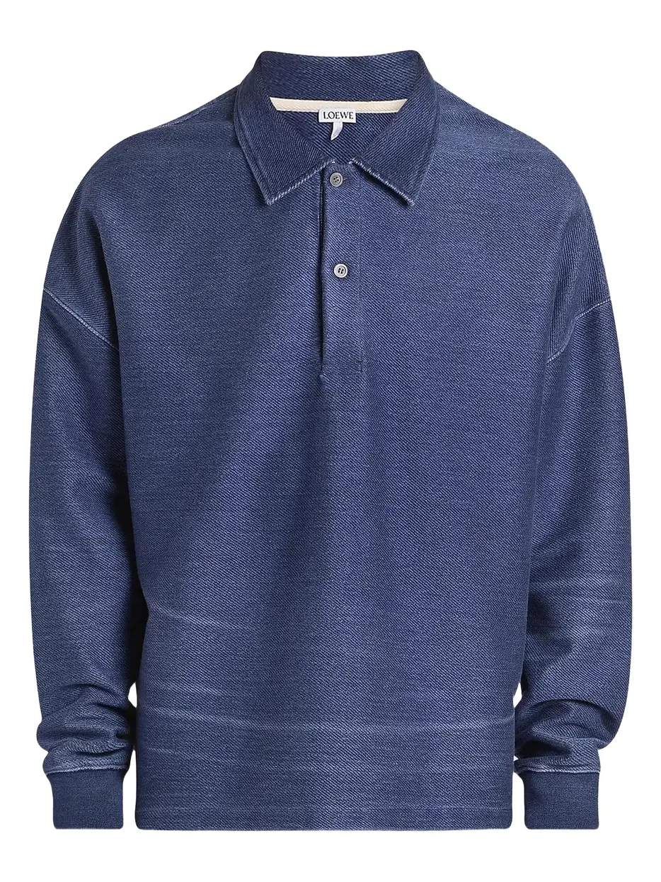 Loewe Men's Cotton-Blend Knit Polo Sweater