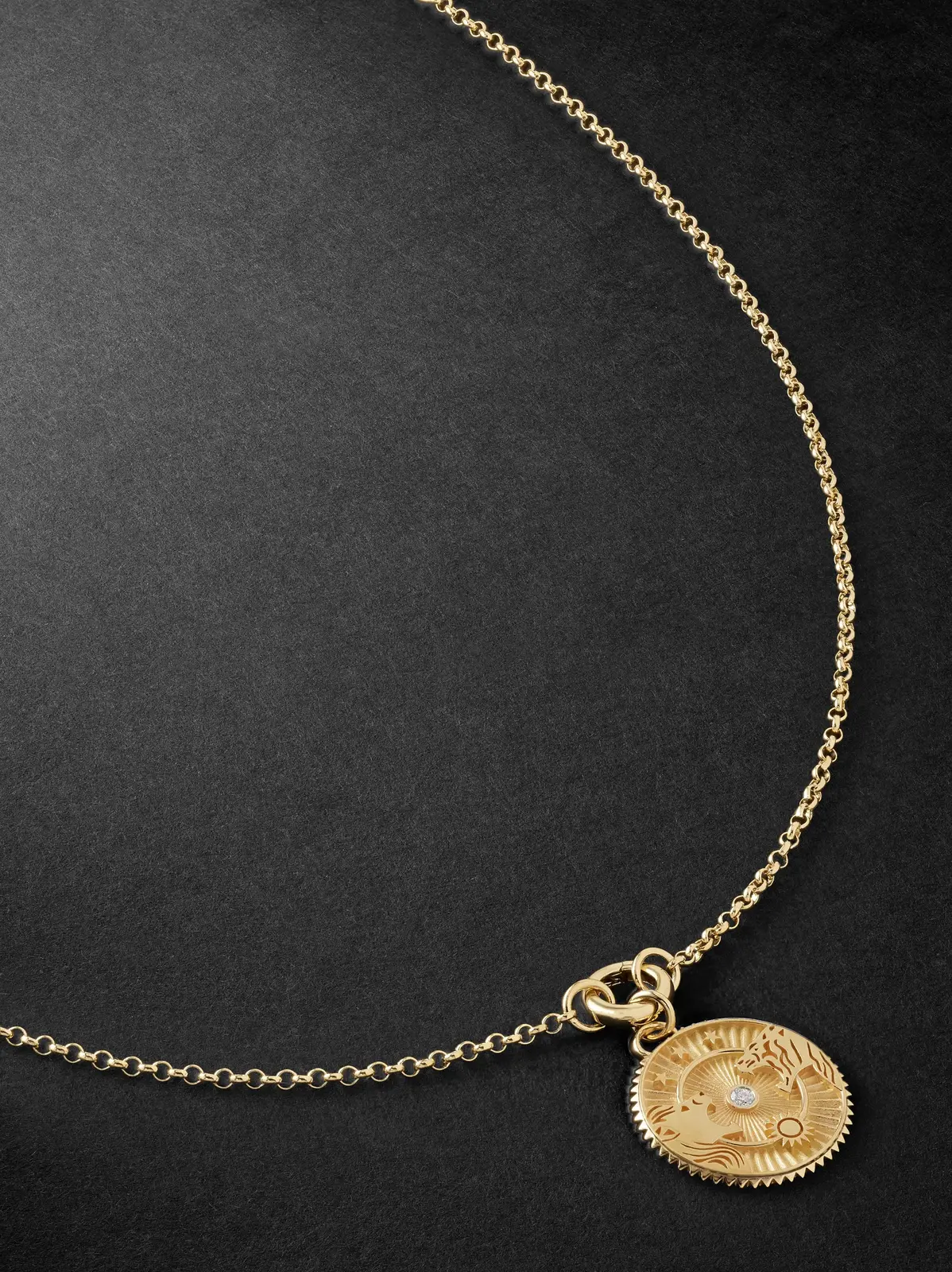 Gold Diamond Pendant Necklace - Men