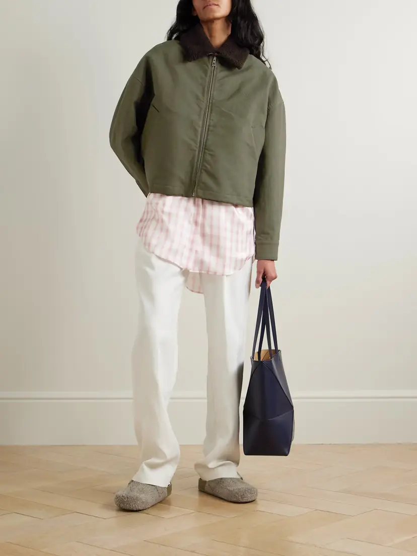 Loewe Shearling-trimmed Cotton-drill Jacket | Thumbnail 2 Loewe Shearling-trimmed Cotton-drill Jacket | Thumbnail 2