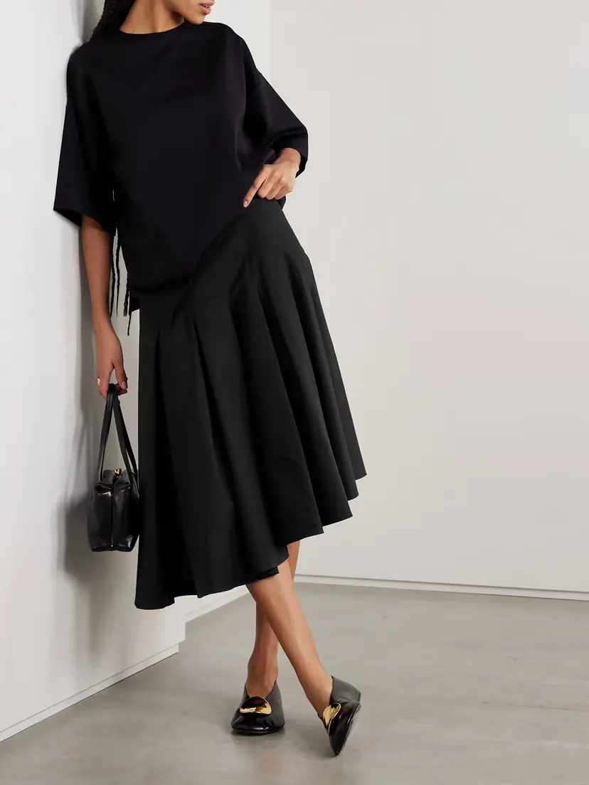 FFORME Rio Asymmetric Paneled Cotton-poplin Midi Skirt | Thumbnail 2