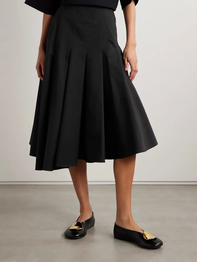 FFORME Rio Asymmetric Paneled Cotton-poplin Midi Skirt | Thumbnail 3
