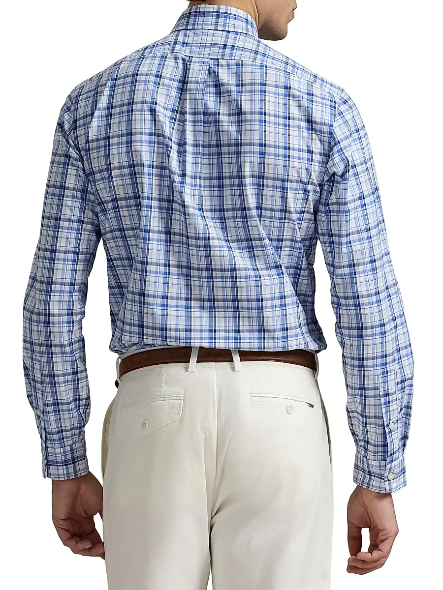 Polo Ralph Lauren Men's Classic Fit Plaid Poplin Shirt | Thumbnail 4 Polo Ralph Lauren Men's Classic Fit Plaid Poplin Shirt | Thumbnail 4