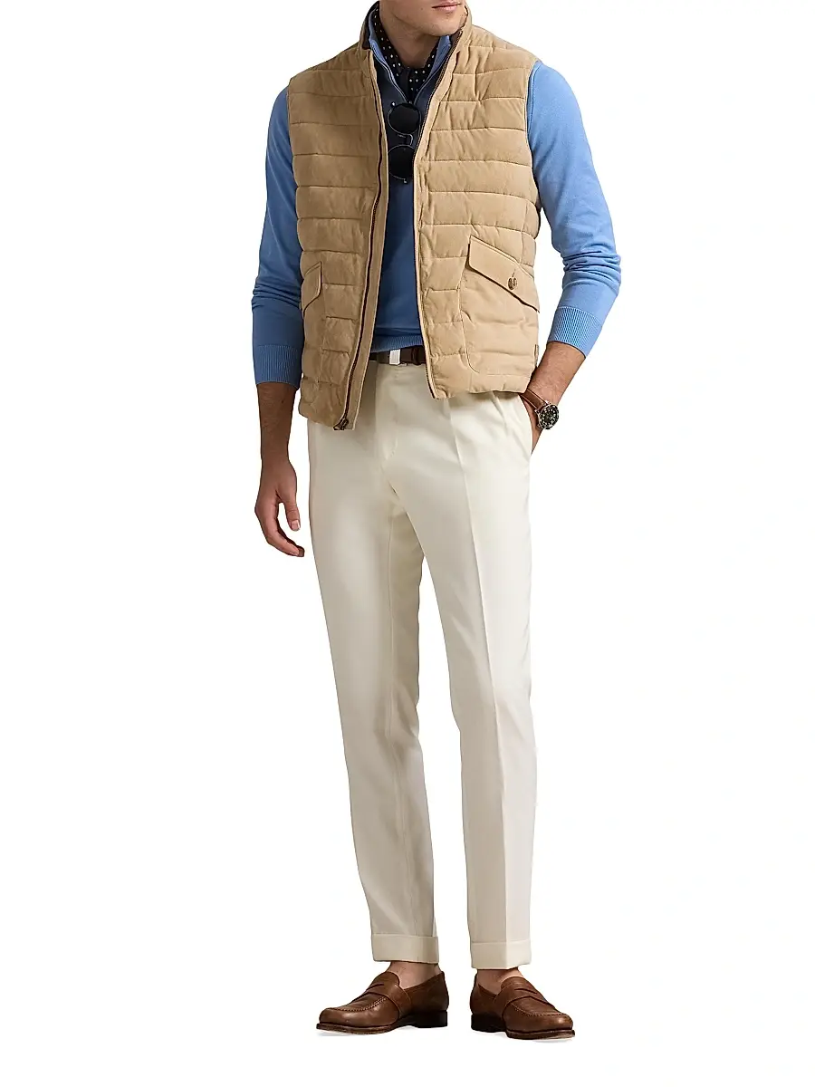 Polo Ralph Lauren Men's Quilted Suede Vest | Thumbnail 2 Polo Ralph Lauren Men's Quilted Suede Vest | Thumbnail 2