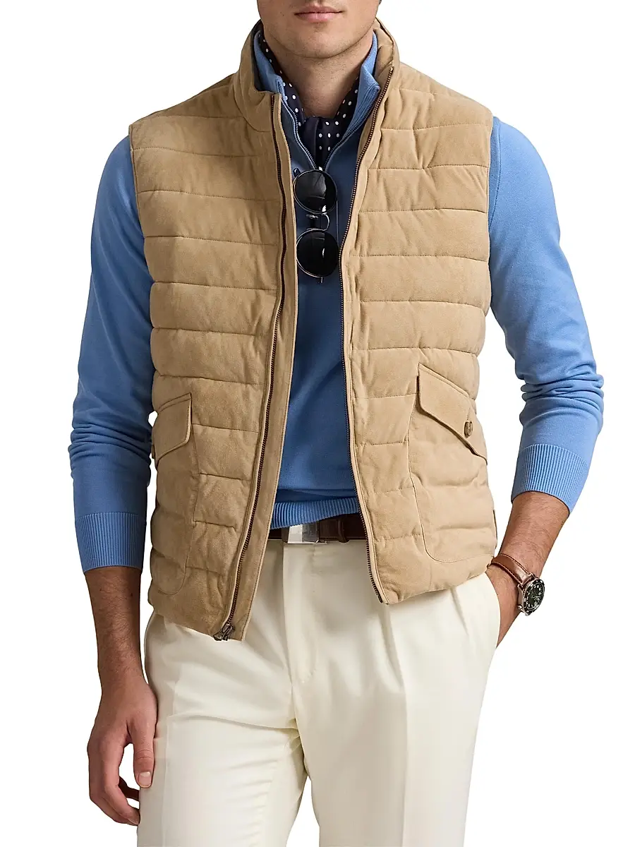 Polo Ralph Lauren Men's Quilted Suede Vest | Thumbnail 3 Polo Ralph Lauren Men's Quilted Suede Vest | Thumbnail 3