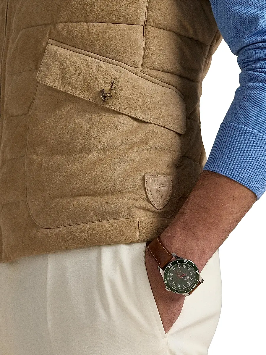 Polo Ralph Lauren Men's Quilted Suede Vest | Thumbnail 5 Polo Ralph Lauren Men's Quilted Suede Vest | Thumbnail 5