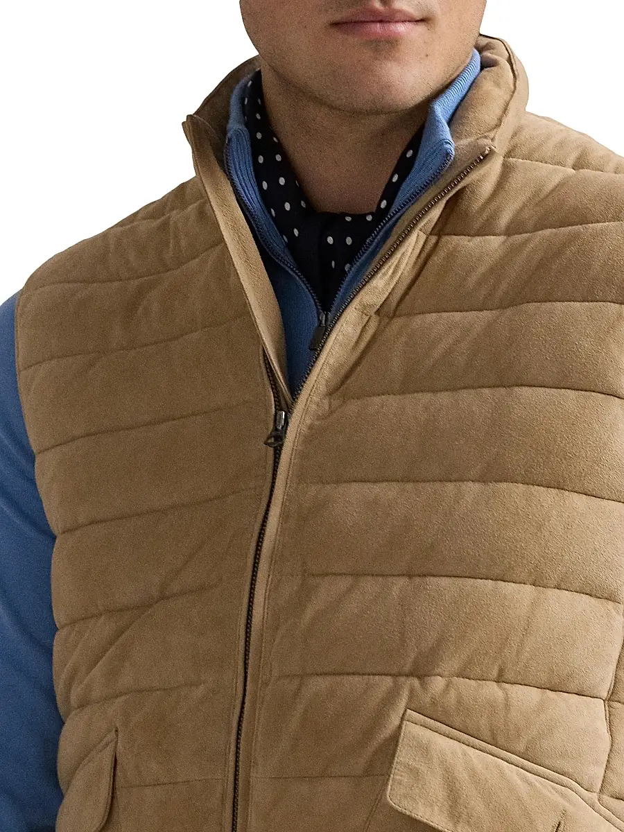 Polo Ralph Lauren Men's Quilted Suede Vest | Thumbnail 6 Polo Ralph Lauren Men's Quilted Suede Vest | Thumbnail 6