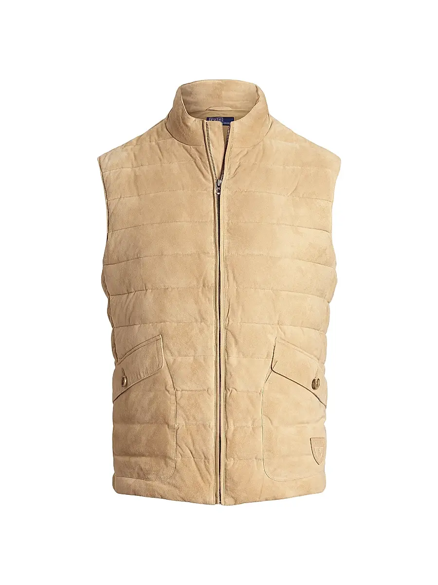 Polo Ralph Lauren Men's Quilted Suede Vest