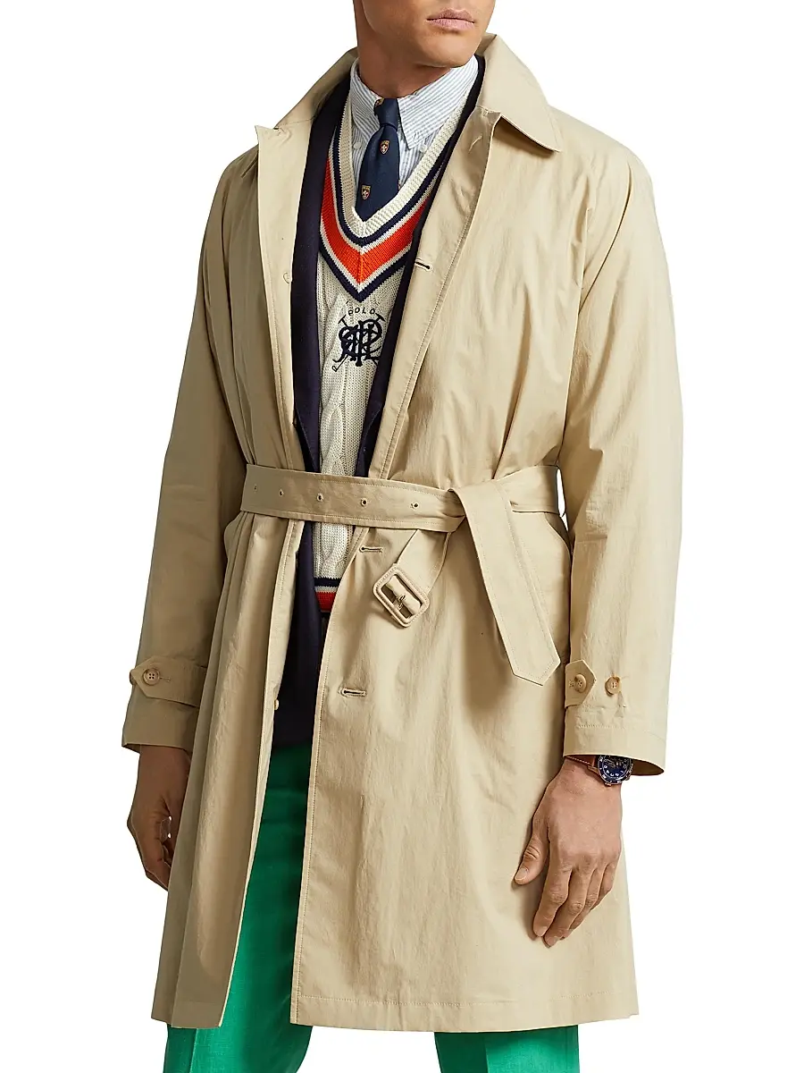 Polo Ralph Lauren Men's Stretch-Cotton Balmacaan Topcoat | Thumbnail 3