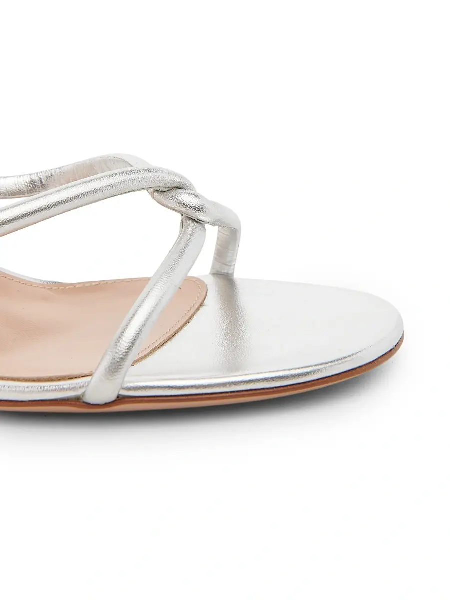 Gianvito Rossi Women's Mamba 85MM Metallic Leather Sandals | Thumbnail 5 Gianvito Rossi Women's Mamba 85MM Metallic Leather Sandals | Thumbnail 5