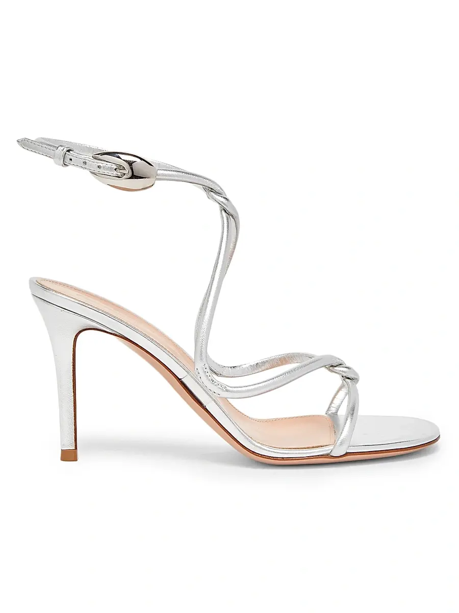 Gianvito Rossi Women's Mamba 85MM Metallic Leather Sandals