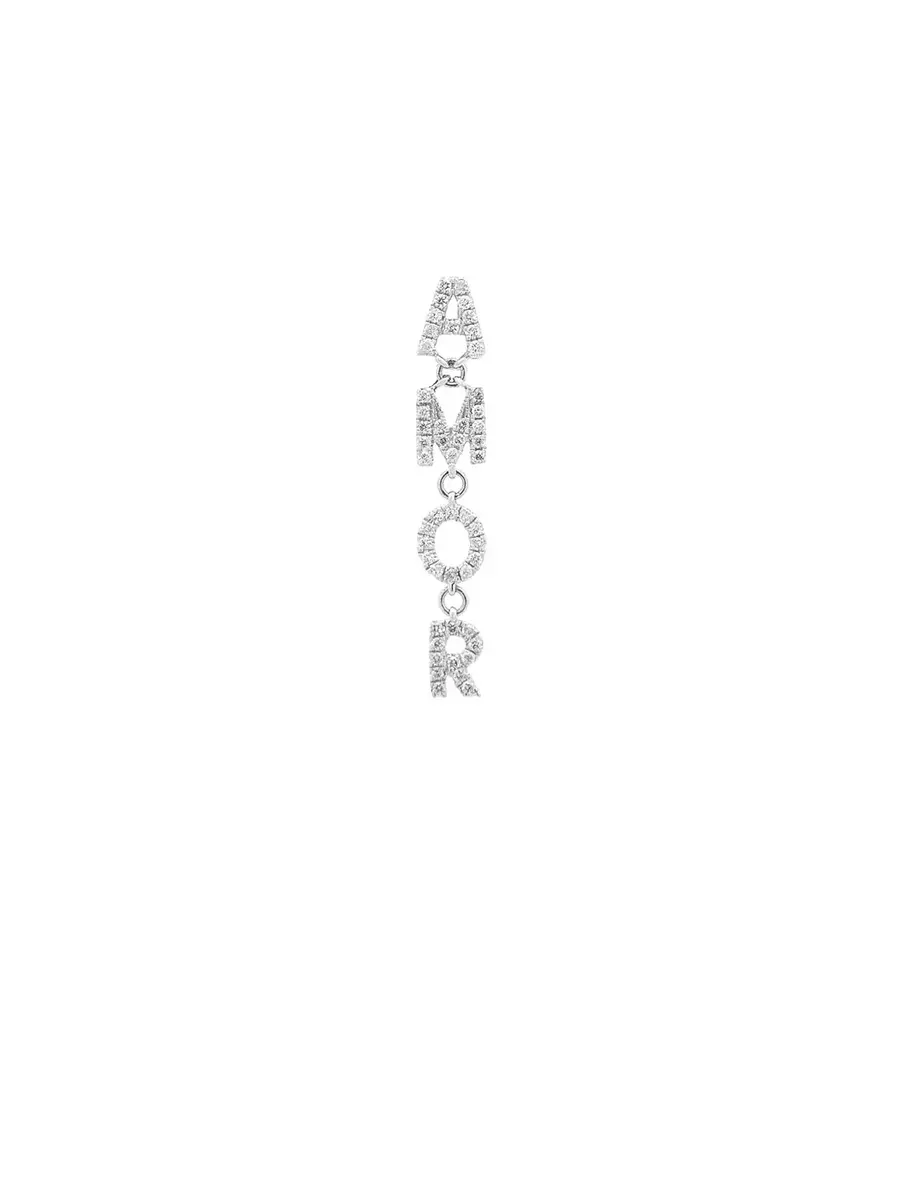 0.25ct Diamond 18K Gold Amor Single Dangle Drop Earrings 0.25ct Diamond 18K Gold Amor Single Dangle Drop Earrings