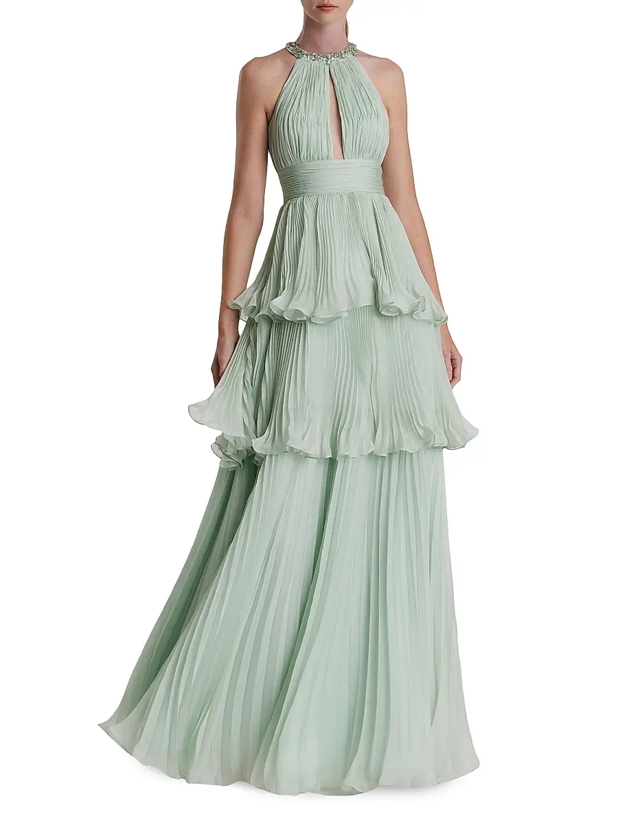 Mac Duggal Women's Prom Chiffon Tiered Gown