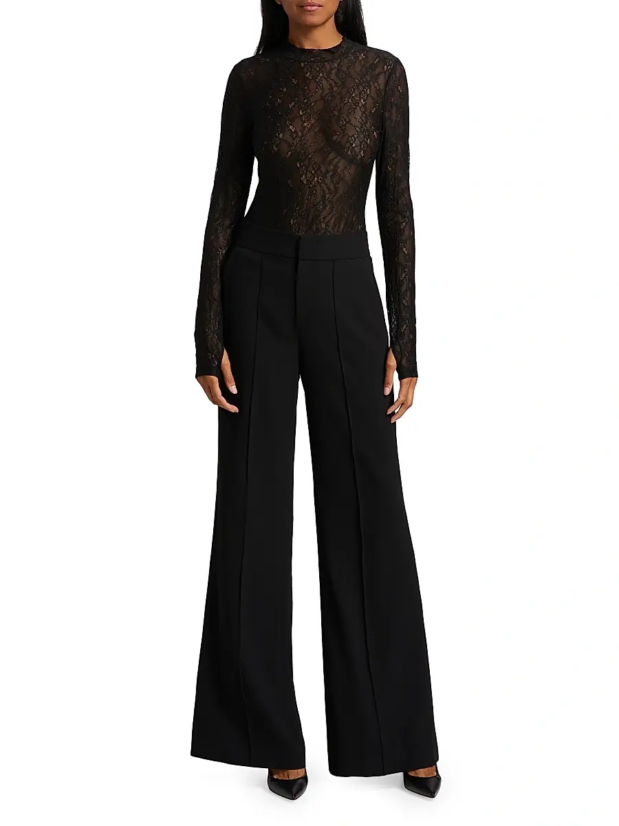 Alice + Olivia Women's Taeyn Lace Crewneck Bodysuit | Thumbnail 2 Alice + Olivia Women's Taeyn Lace Crewneck Bodysuit | Thumbnail 2