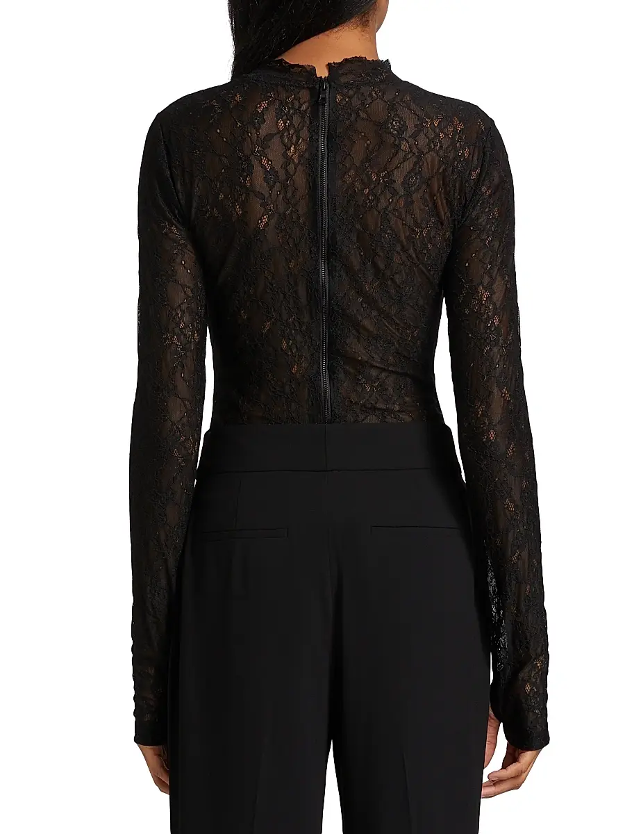 Alice + Olivia Women's Taeyn Lace Crewneck Bodysuit | Thumbnail 5 Alice + Olivia Women's Taeyn Lace Crewneck Bodysuit | Thumbnail 5