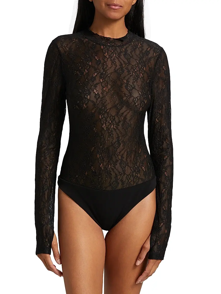 Alice + Olivia Women's Taeyn Lace Crewneck Bodysuit | Thumbnail 6 Alice + Olivia Women's Taeyn Lace Crewneck Bodysuit | Thumbnail 6